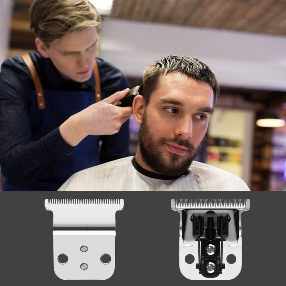 2 Pack Replacement Blade for Andis Slimline Pro Li D8 Trimmer, 32105 Stainless-Steel Deep-Tooth T Blade Compatible with Andis Slimline Pro Li D8/D7 - Close & Sharp Cutting, Zero-Gapped Blade - Silver image number 2