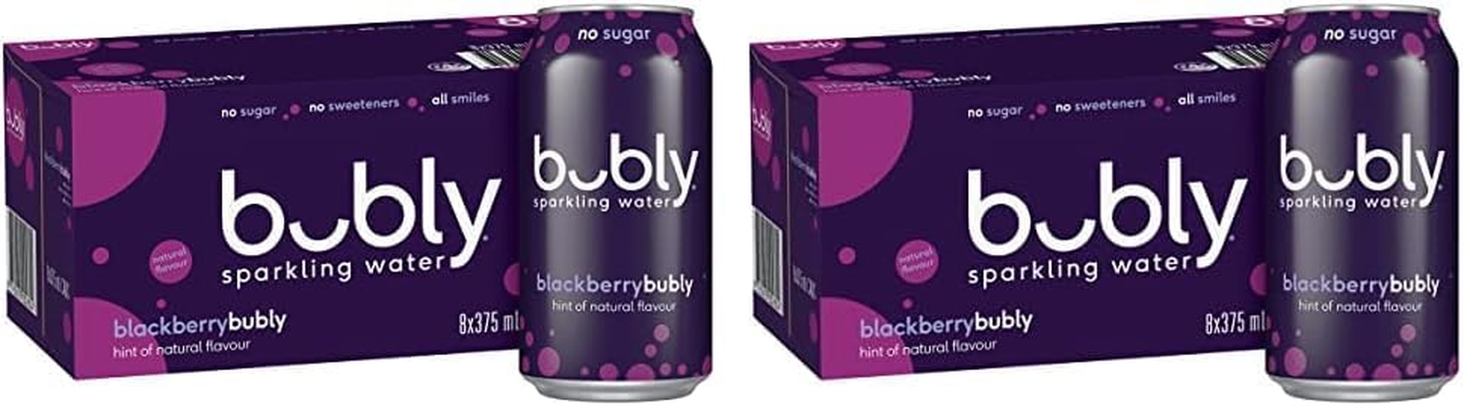 Bubly Blackberry Flavoured Sparkling Water Can 375 Ml (Pack of 8) image number 3