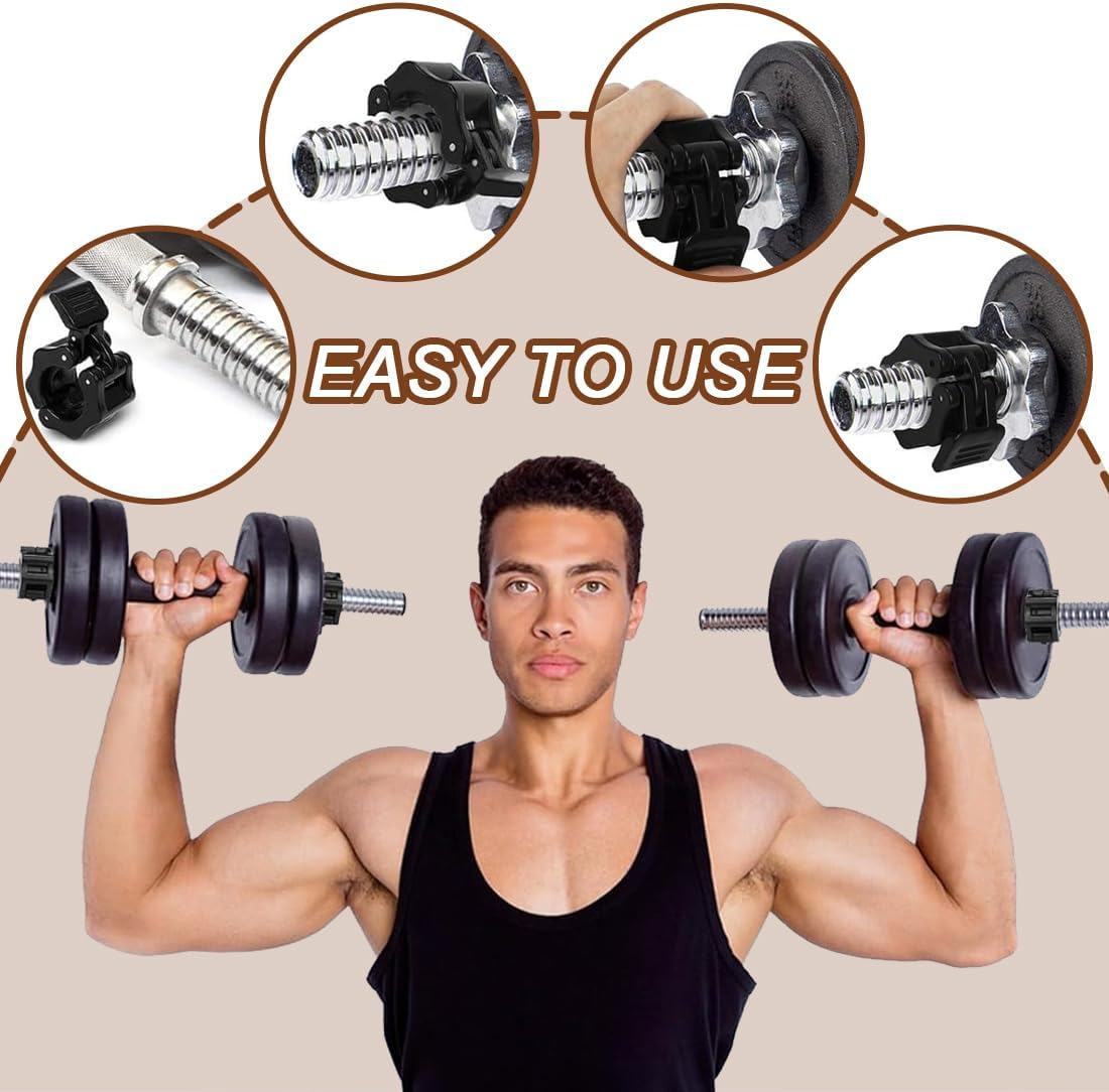 CATOR Pack of 4 Barbell Clasps, 30 Mm Dumbbell Bars Fastener Dumbbell Quick Release Barbell Clamp Barbell Clamps, for Workout, Weightlifting, Training, Fitness Accessories image number 3
