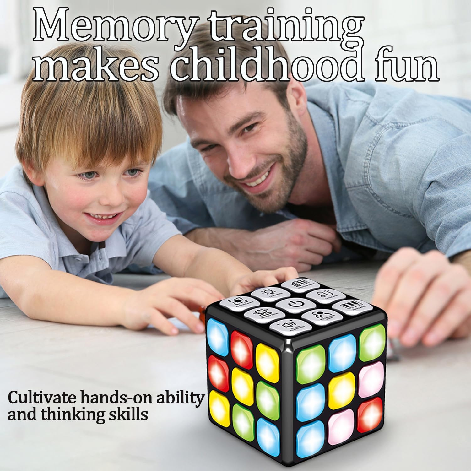 TISSNANY 7-In-1 Electronic Memory Brain Training Cube, Handheld Educational Toys for Kids Ages 6-12, Portable Sensory Games for Boys & Girls, Learning Gifts for Birthdays/Christmas/Party image number 1