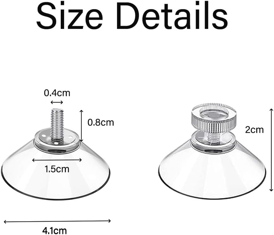 Clear PVC Suction Cups with Screw Hooks, 41Mm, 10 Pieces, for Glass Table Tops image number 3