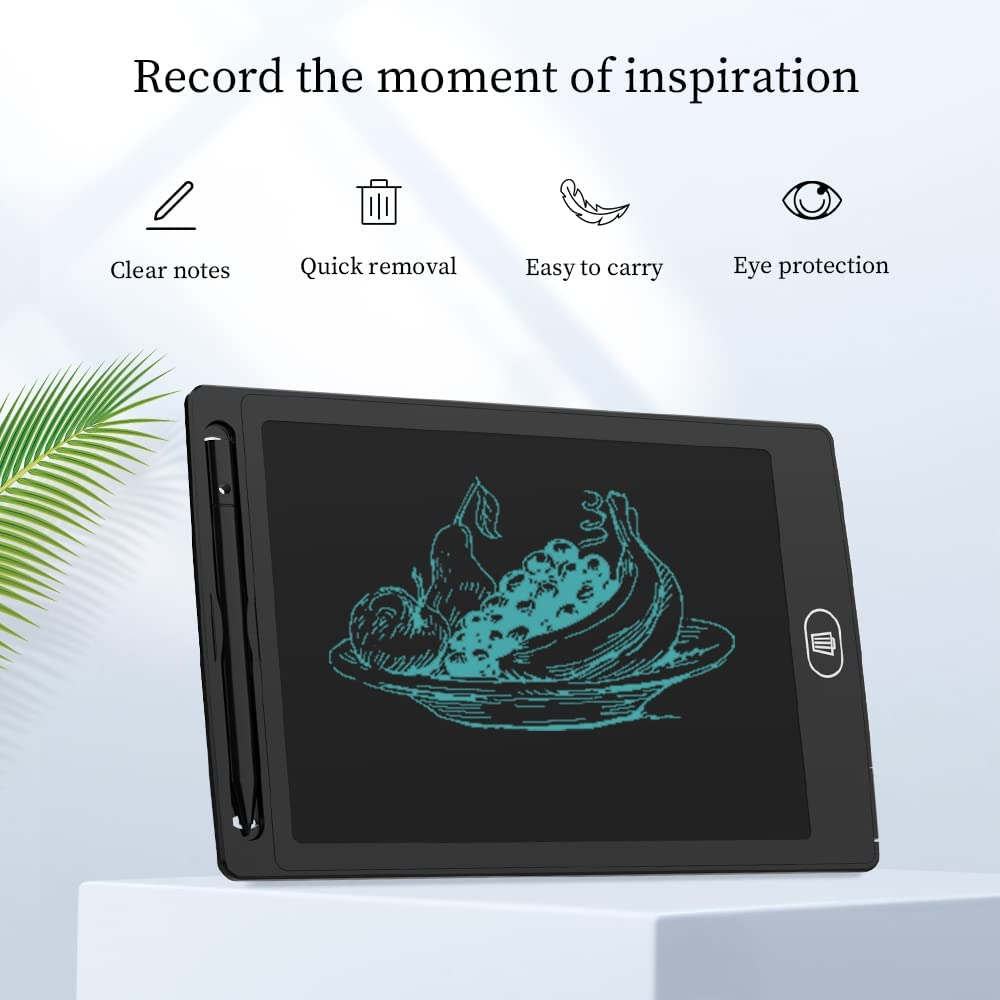 [2 Pack] 8.5 Inches LCD Writing Tablet with 2 Magnets,Tiqus Magnetic Electronic Ewriter Kitchen Memo Notice Fridge Board Magnetic Daily Planner Checklist (Single Color Black) image number 2