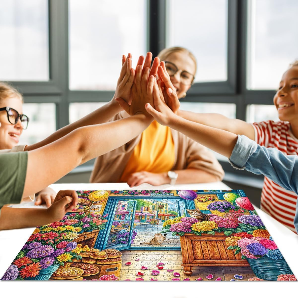 Jigsaw Puzzles for Adults 1000 Pieces, Interlock Perfectly Letter on Back No Dust, Home Decor Birthday Gift Toy for Men Women Elders Seniors, 1:1 Poster - Full House image number 6