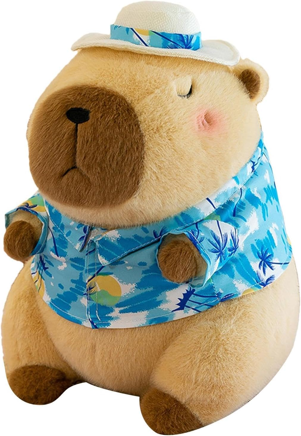 Cute Capybara Plush with Blue Shirt - Capybara Plush Doll Throw Pillow for Boys, Girls, Kids, Adults - Party, Birthday, Christmas