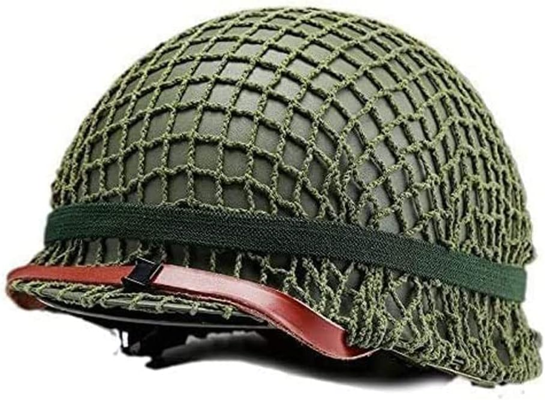 Perfect WW2 US Army M1 Green Helmet Replica with Net/Canvas Chin Strap DIY Painting