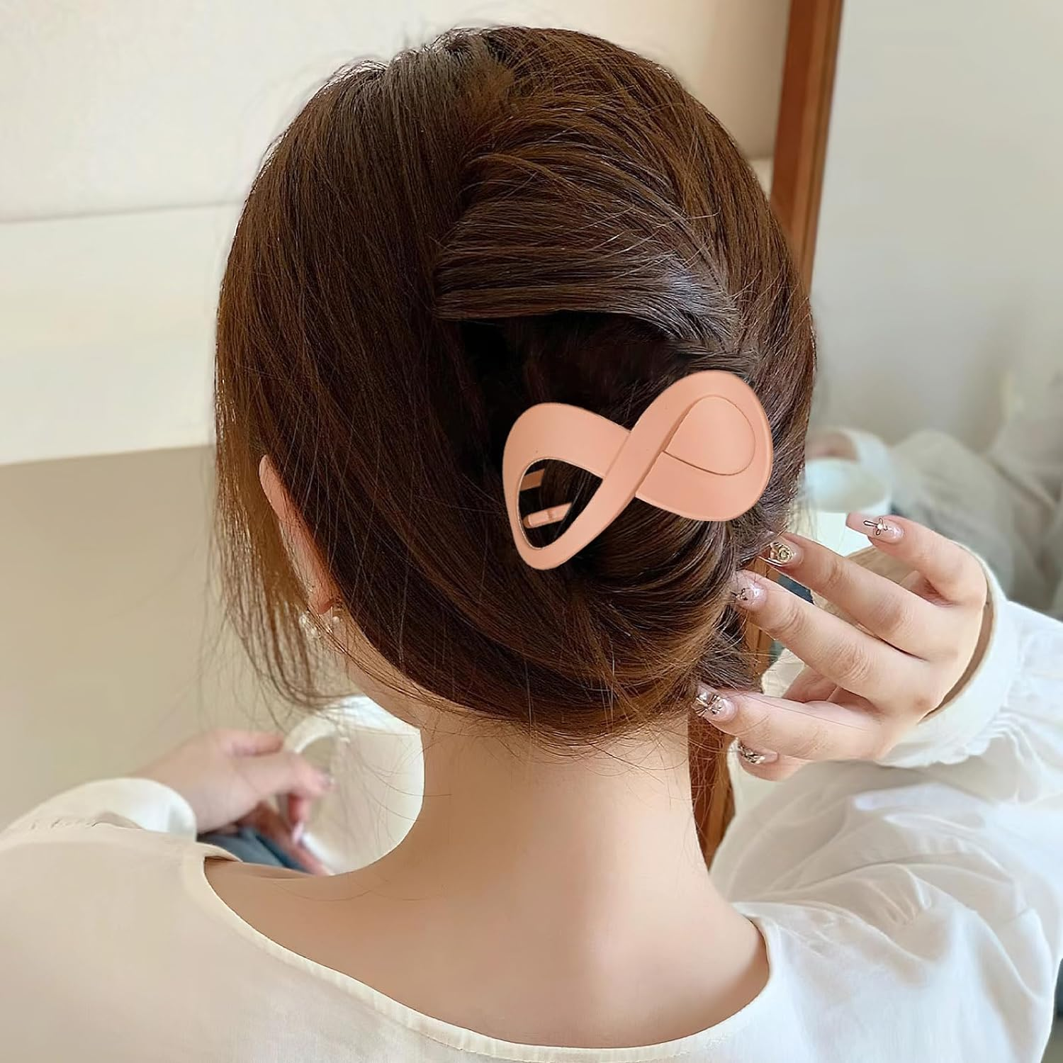 6 Pcs Flat Hair Clips, French Concord Lay down Claw Clips 3.35 Inch Strong Hold Side Slide Barrettes for Women (Multicolor) image number 2