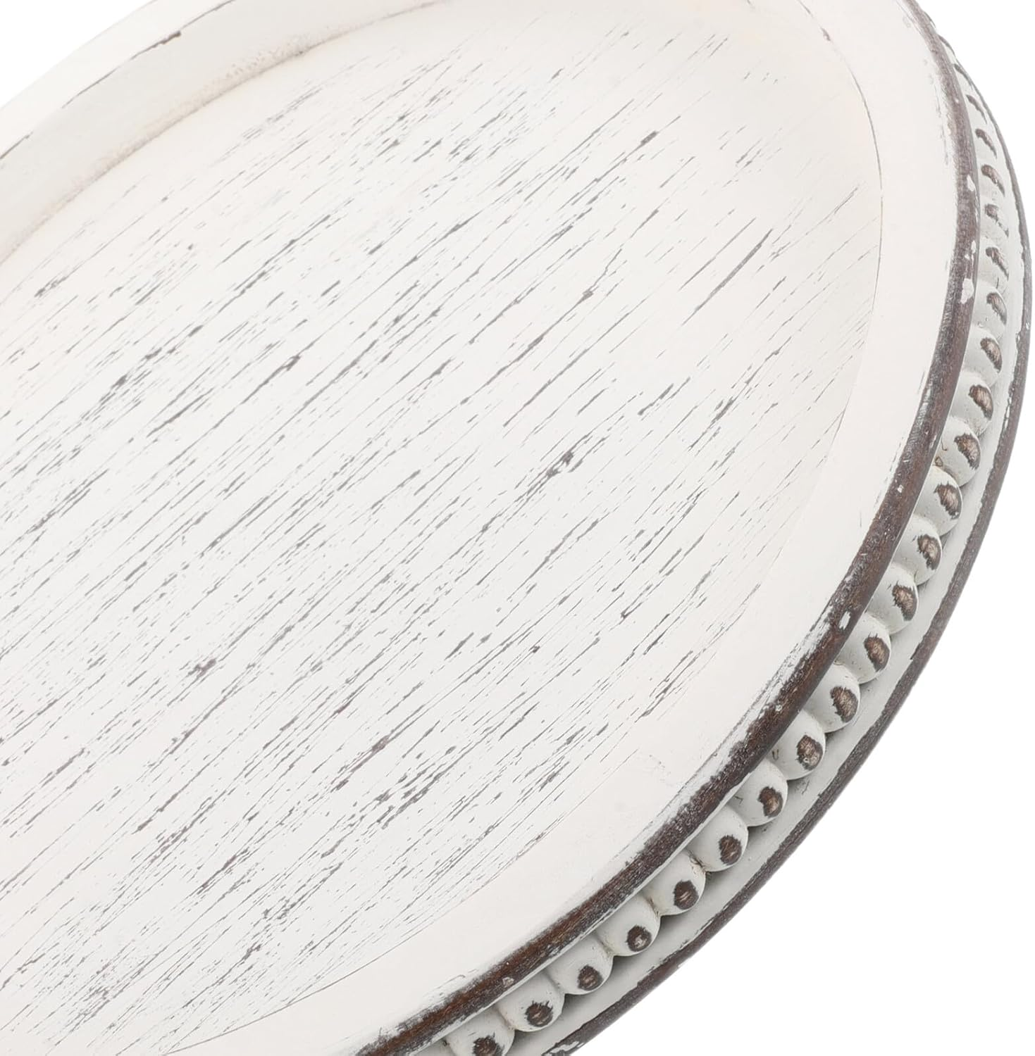 Vintage Farmhouse round Serving Tray Beige Table Tray for Jewelry Display and Candle Stand Elegant Decorative Organizer for Home Kitchen Dining Tabletop Decor image number 5