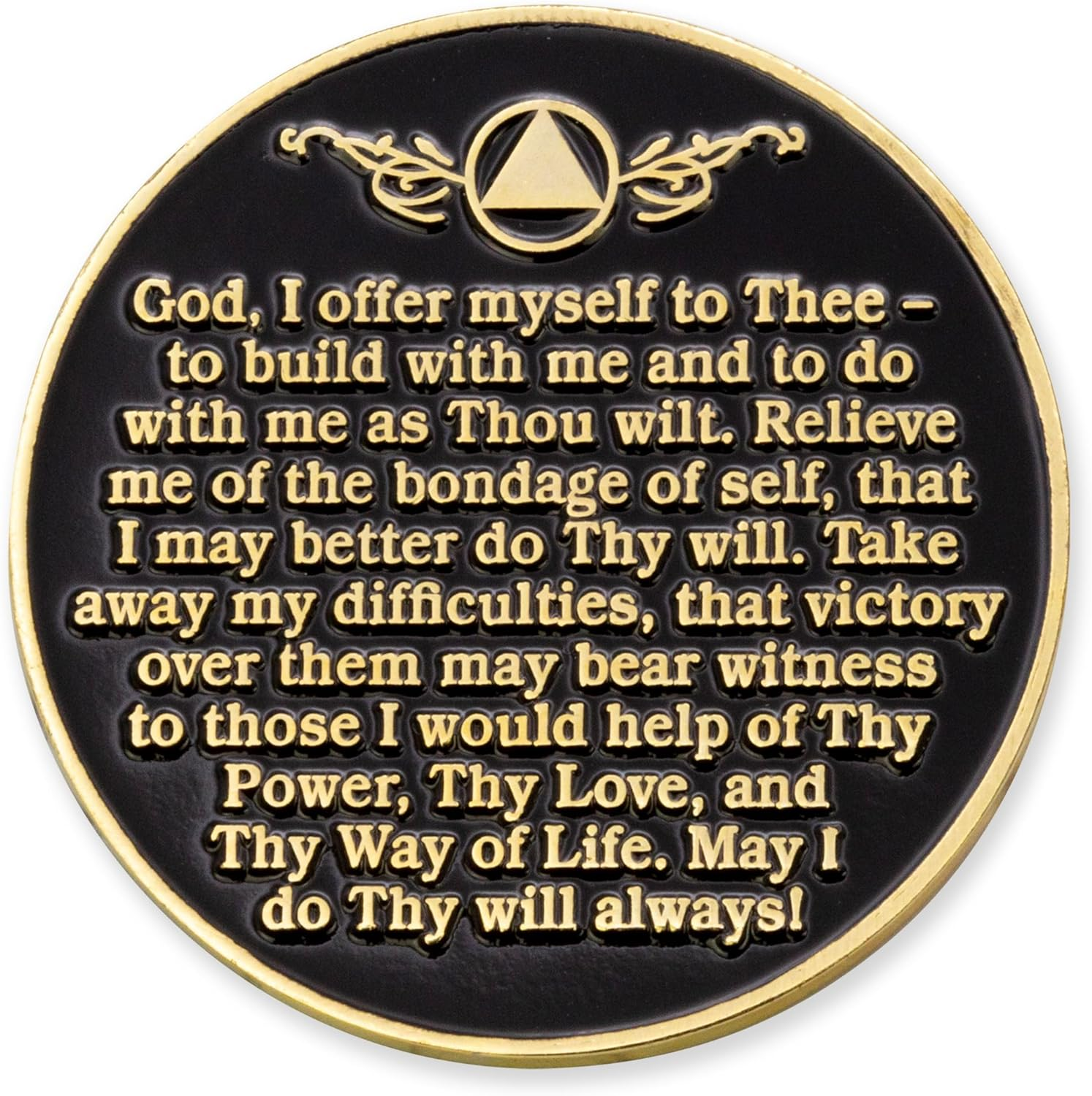 9 Months Sobriety Mint Twisted Tree of Life Gold Plated AA Recovery Medallion/Chip/Token - Black image number 6