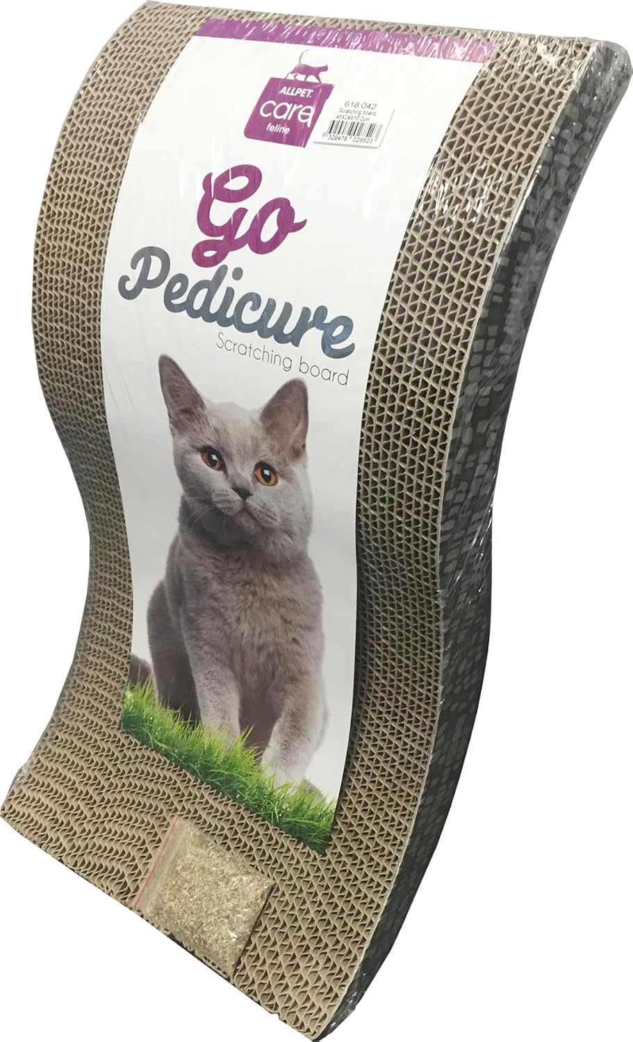 Cattitude Cat Scratch Board Wave, Beige, 10.2Cm Height - Cat Scratcher, Cardboard Scratching