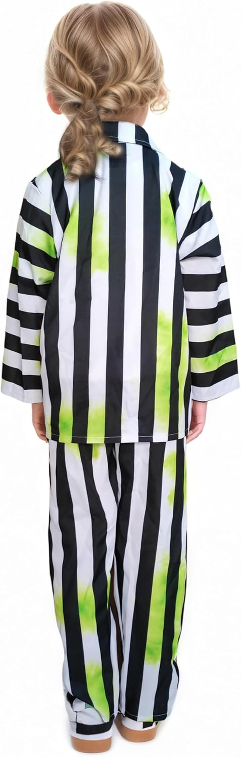 Beetlejuice Costume Kids Black and White Striped Suit Halloween Costumes Jacket Pants image number 3