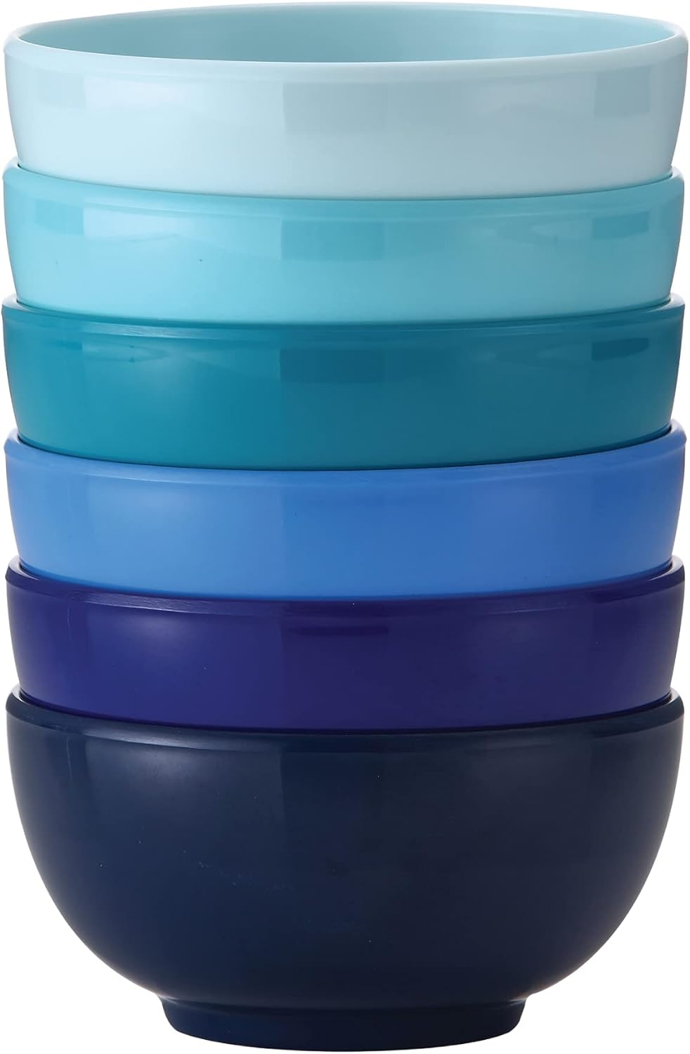 French Bull Melamine Mini Bowls for Snacks, Side Dishes, Dessert, Dipping Sauces or Ice Cream - Colorful Assorted Set of 6-10 Ounce - 4" Bowls - Shades of Blue image number 2