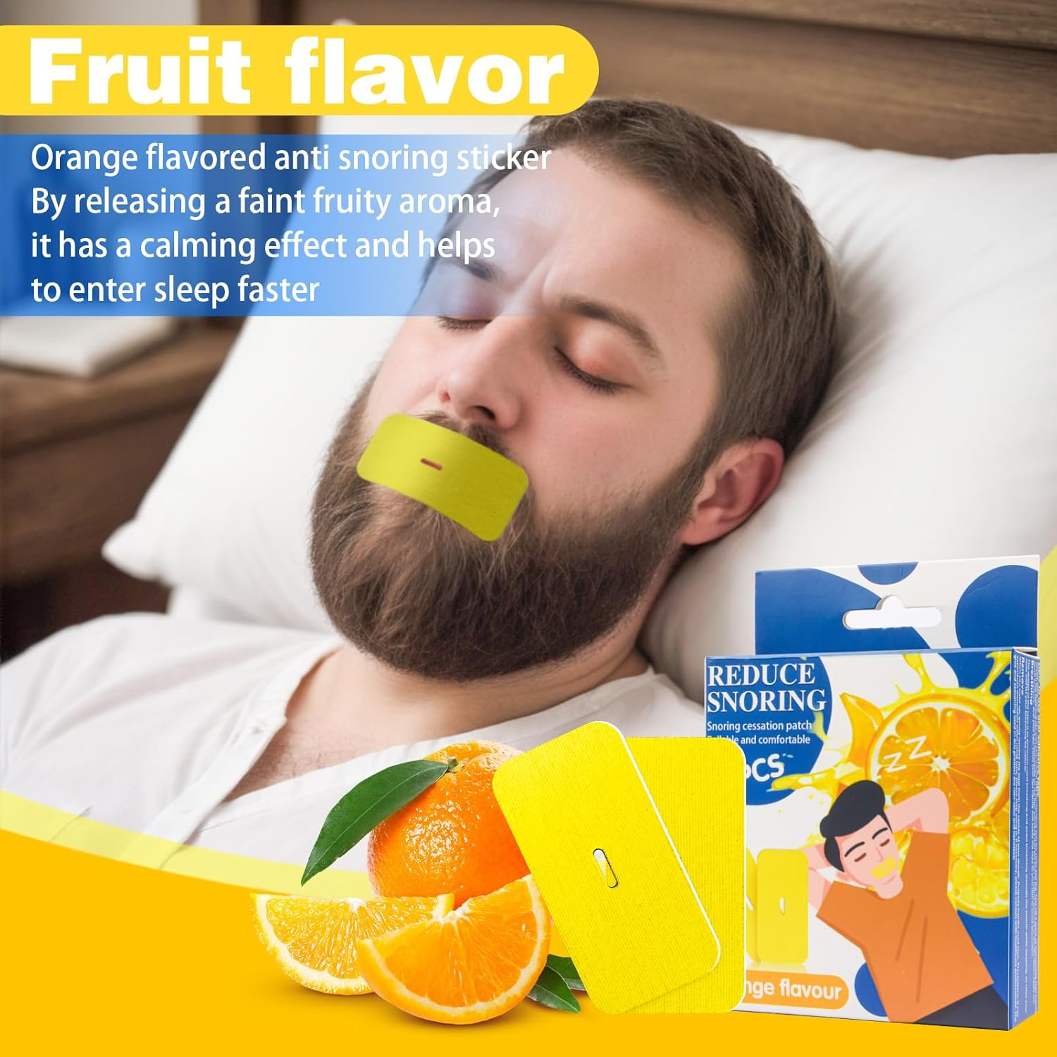 Sleep Mouth Tape - Breathable Sleep Tape Allows You to Sleep through the Night and Effectively Stops Snoring, Mouth Tape for Sleeping-30Pc (Fruity Orange Flavor) - Orange-2Pc image number 4
