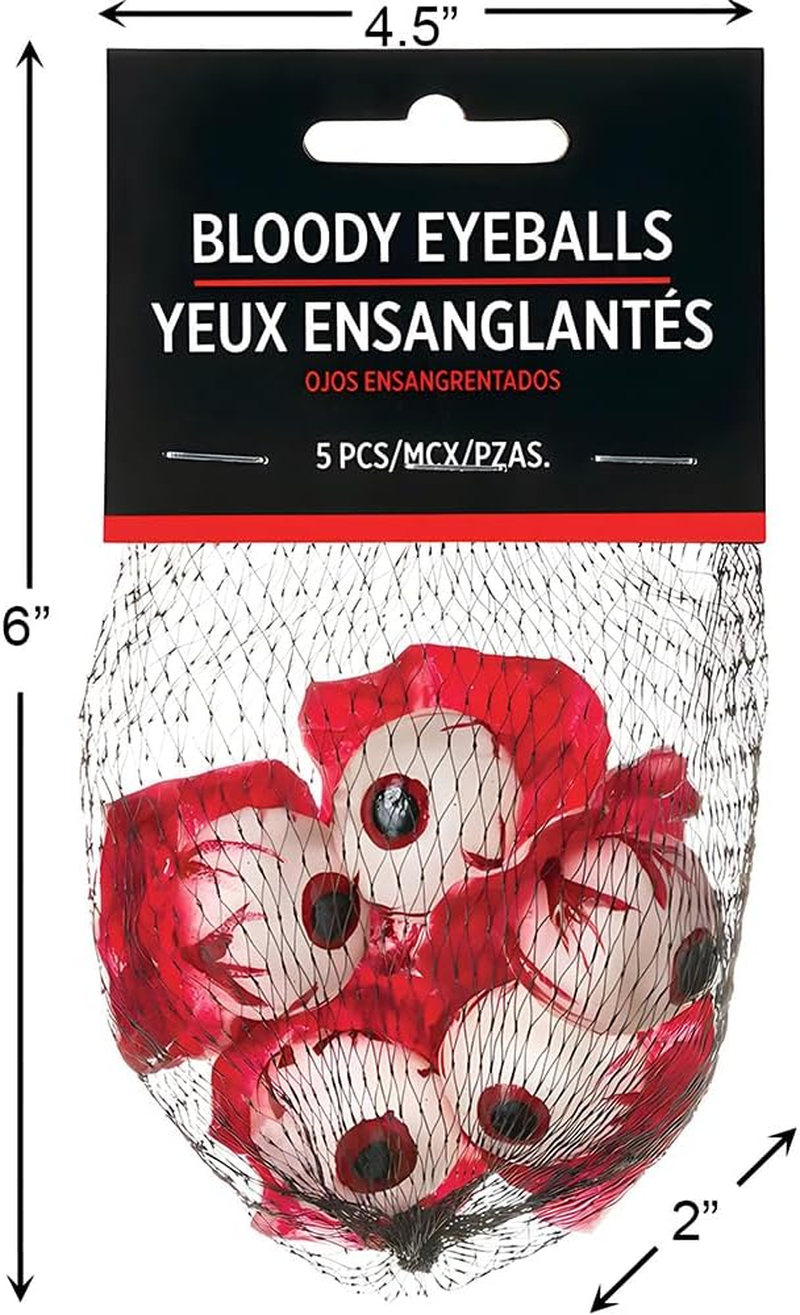 Amscan Asylum Bloody Plastic Eyeballs, 5 Pieces