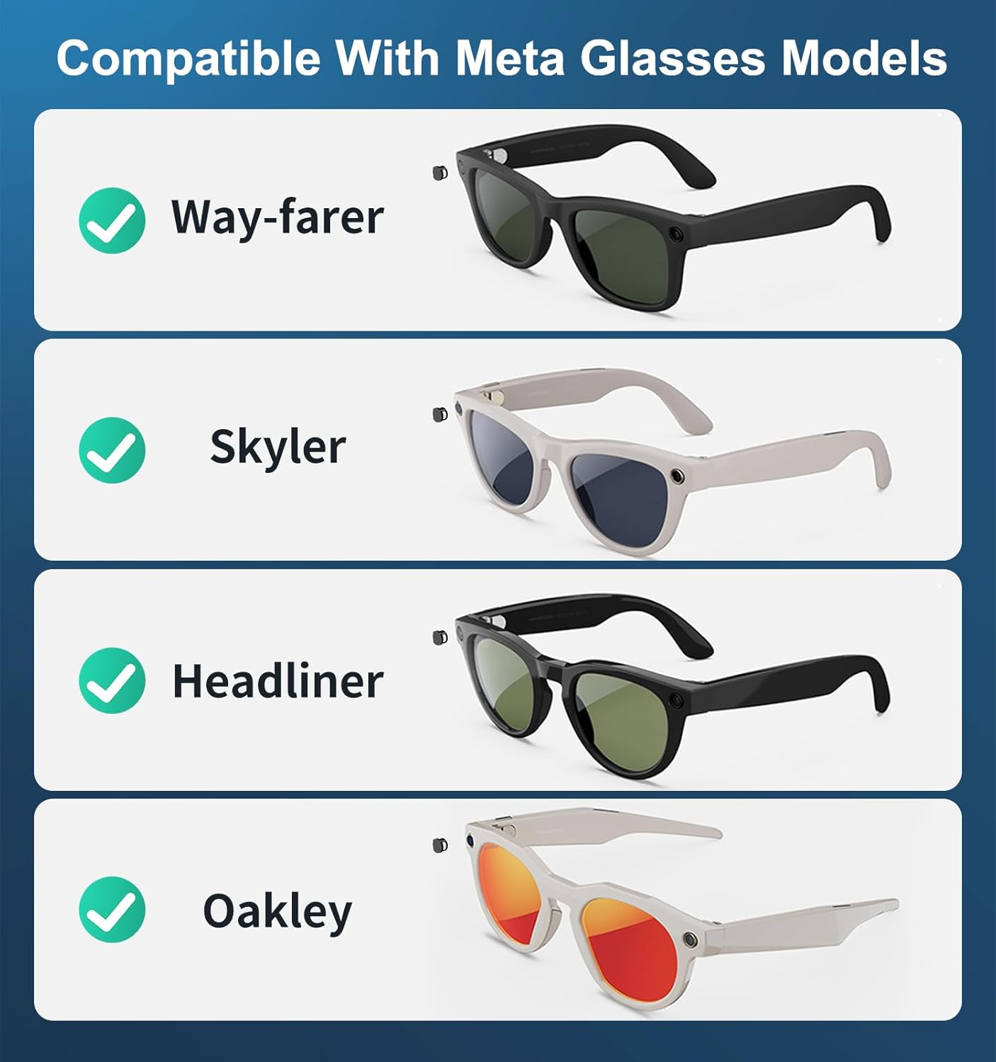 Adjustable LED Light Blocking Covers for Rayban Meta Wayfarer, Skyler, Oakley, Headliner Accessories, LED Cover for Meta Glasses, Easy Block Light When Recording, Available at Day & Night 2Pack image number 1