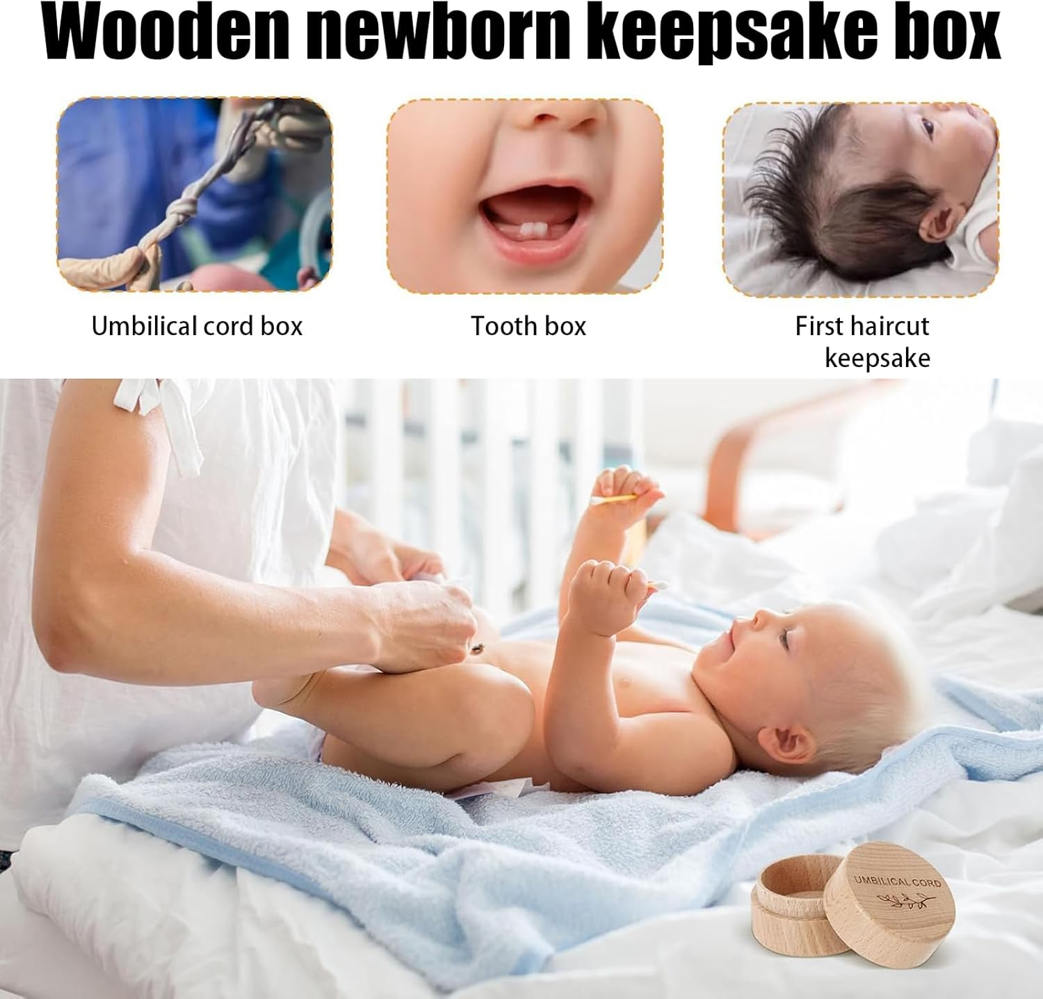 First Haircut Baby Memory Box, Cute Girl Boy Hair Container, with Removable Lid,Easy to Collect and Securely Store image number 4