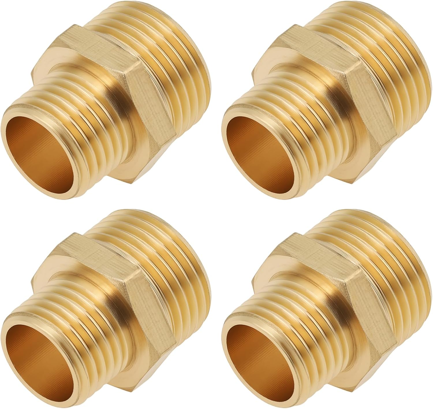 SG Store 4Pcs Male BSP 3/8 to 1/4 Inch Brass Adapter for Liquid Gas Pipe System Connection image number 2