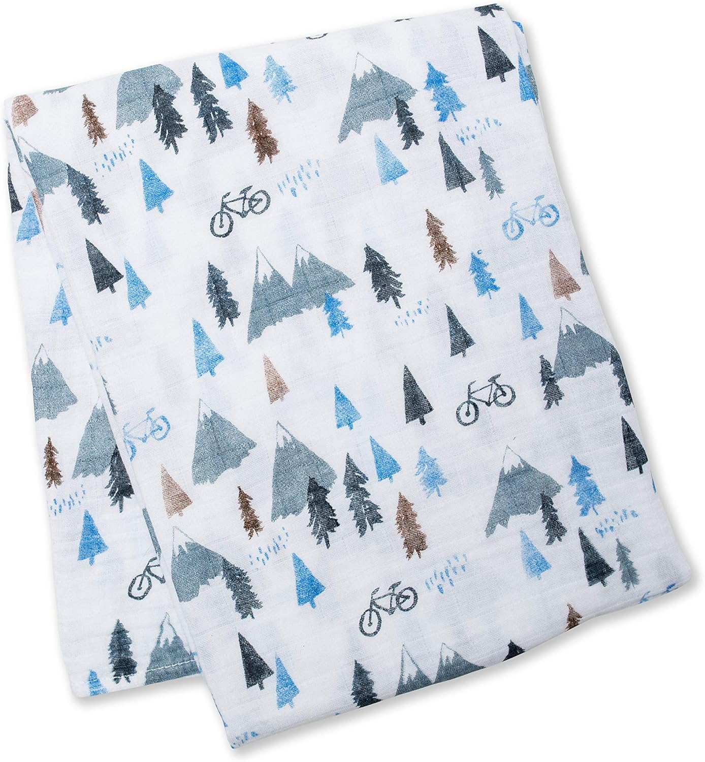 Lulujo Baby Cotton Muslin Swaddle Blanket, Mountain Top, 47 X 47-Inch