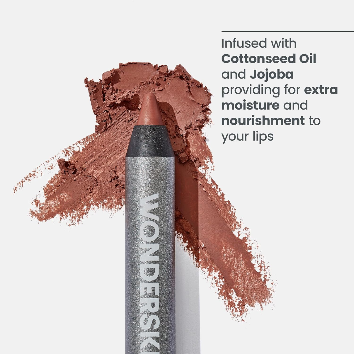 Wonderskin Lip Liner Pencil - 360 Contour Lipliner, Long Lasting, Sharpenable, Waterproof and Transfer-Proof Brown Lip Liner Pencil (Saddle) - Ruby image number 4