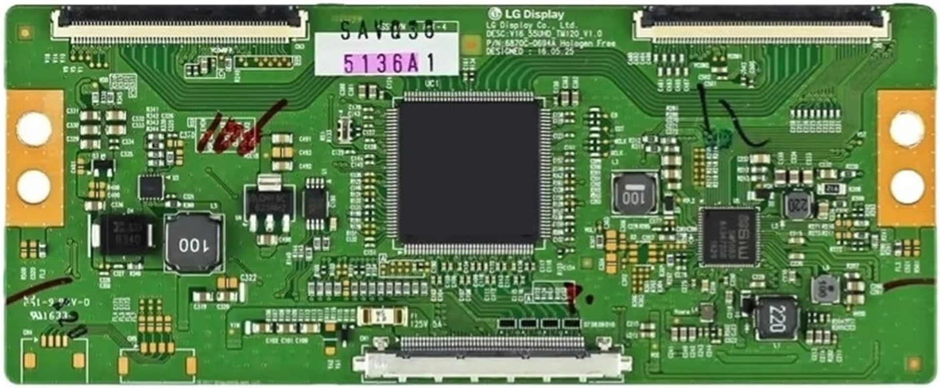 6870C-0694A T-Con Board for TV Display Equipment T Con Card Replacement Board Tcon Board V16-55UHD-TM120-V1.0TV Motherboard image number 2