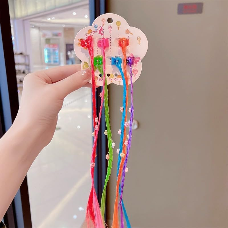 30Pcs/Set Colorful Children Wig Braid Colorful Hair Extensions, Fairy Headwear Accessories Candy Butterfly Star Princess Girl Gripper Clips Hairpin for Party Role-Play image number 4