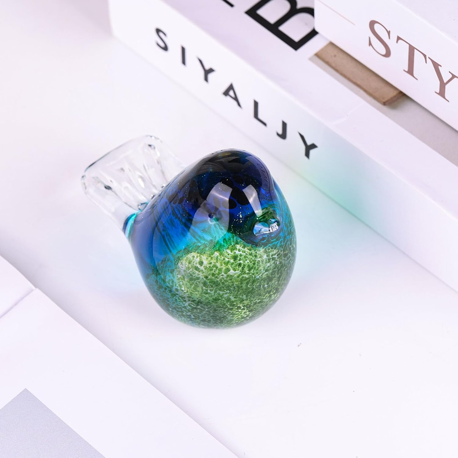 XMGZQ Hand Blown Glass Birds Figurines,Glass Animals Paper Weight,Modern Style Decorative Ornaments for Living Room,Bedroom,Farmhouse,Office Desktop,Bookshelf,Coffee Table,Cabinets,Bird Art Decor