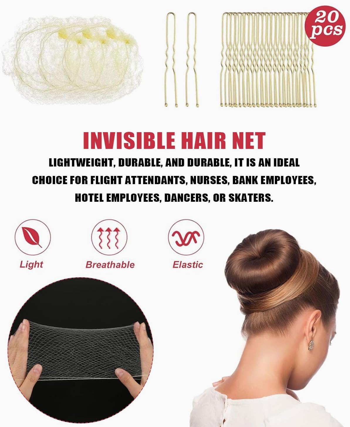 KGDUYC 32-Piece Doughnut Styling Hairdressing Tools Set, Hair Styling Aids Set, Doughnut Hair Bun Weaving Aids Bun Pillow for Children, Girls, Women image number 5