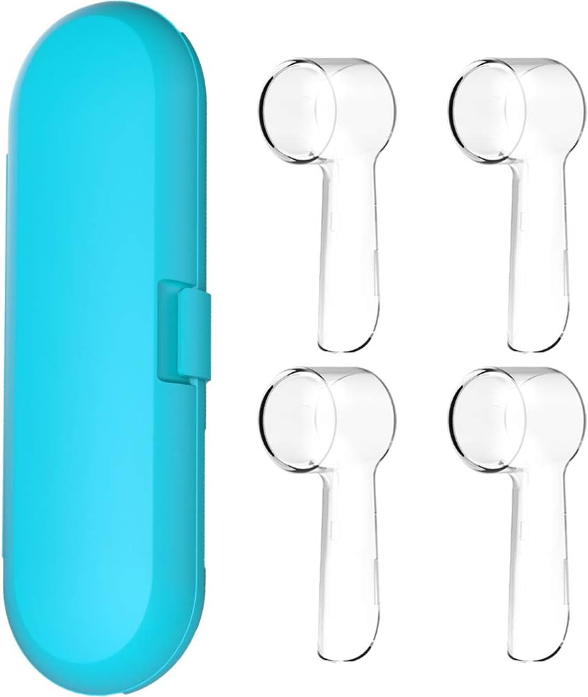 Electric Toothbrush Travel Case for Oral-B Toothbrushes - 4 Pcs Toothbrush Head Covers Compatible with Oral B Electric Toothbrush Heads (Pink)