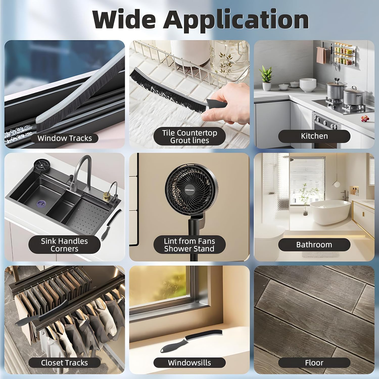 Mumoo Bear Hard Bristle Crevice Cleaning Brush, Multifunctional Gap Scrub Brush, Home Essentials, Bathroom Cleaner Tools for Household Use, Kitchen, Window, Faucets image number 1