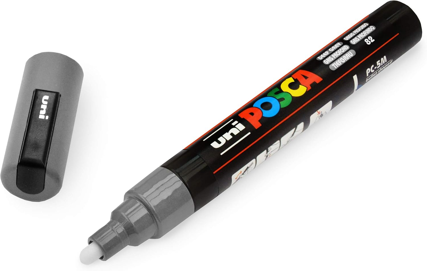 Uni-Ball POSCA PC-5M Paint Marker Art Pens - 1.8-2.5Mm &ndash; Grey, Deep Grey, Slate Grey - Pack of 3 image number 1