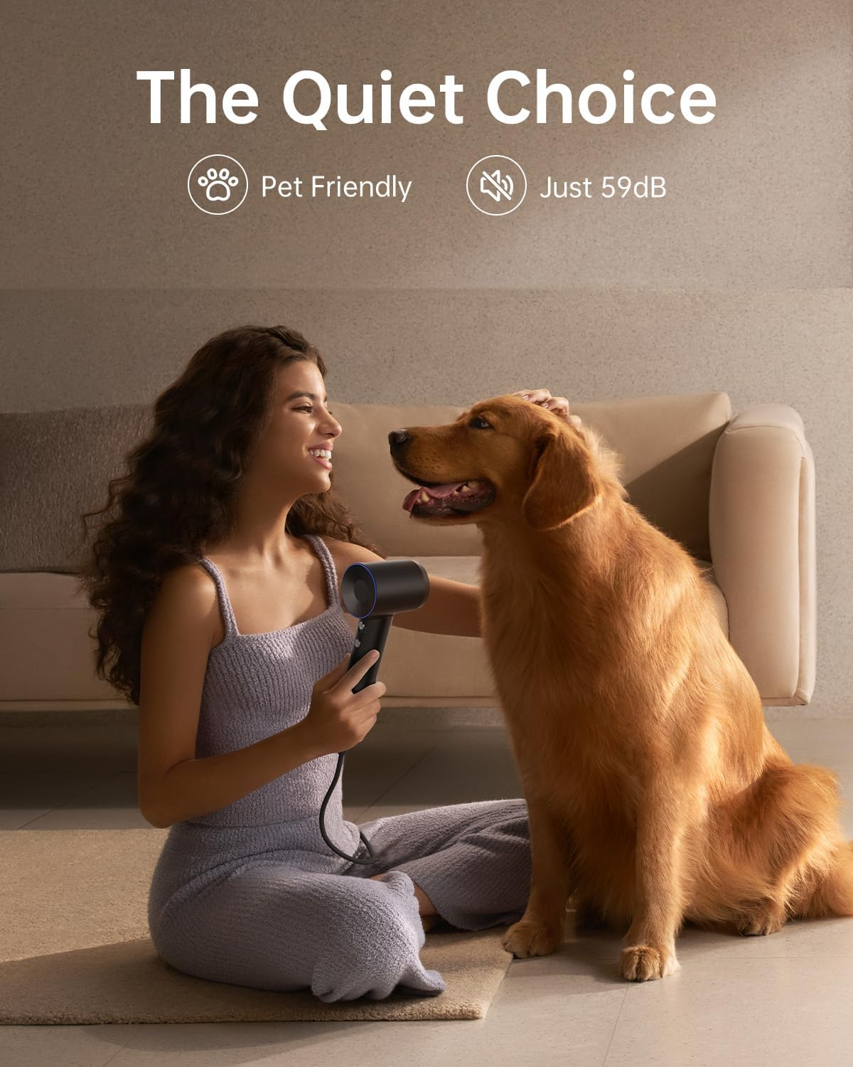 Laifen Swift Hair Dryer, High Speed 200M Ionic Blow Dryer with 110, 000 RPM Brushless Motor for Fast Drying, Low Noise, Hairdryer with Magnetic Nozzle - Black image number 5