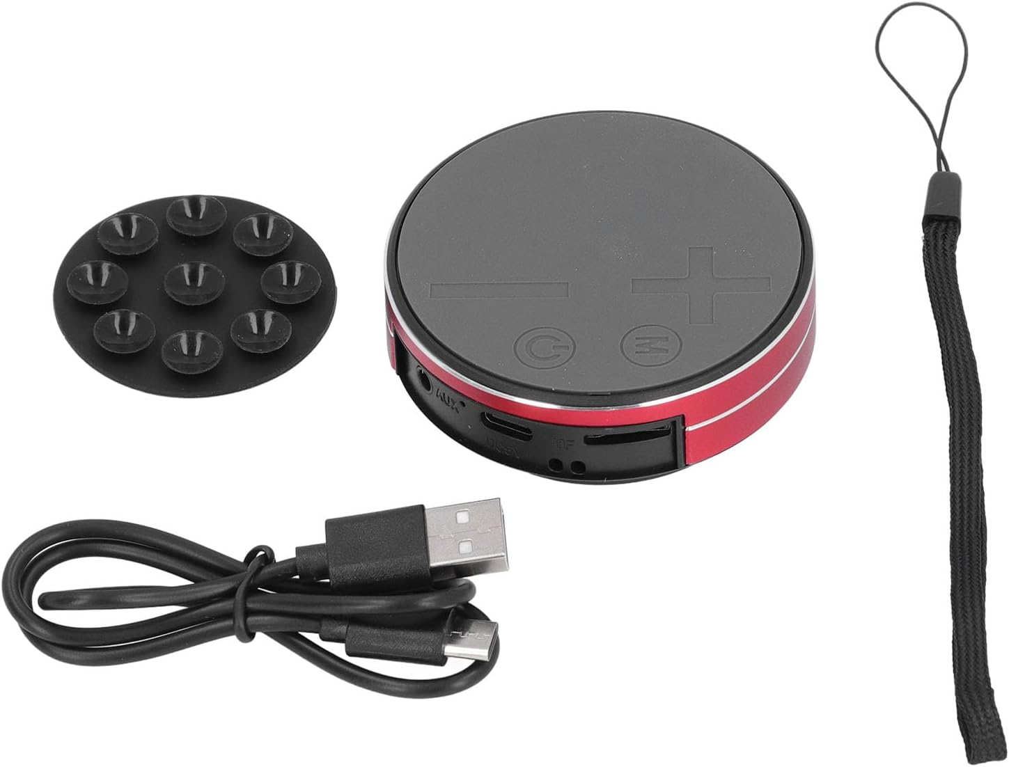 Bone Conduction Speaker, True Speakers Mini Portable Stereo Sound Portable Speaker Waterproof Music Player for Home Outdoor Travel, Suction Cup Base (Red) image number 6