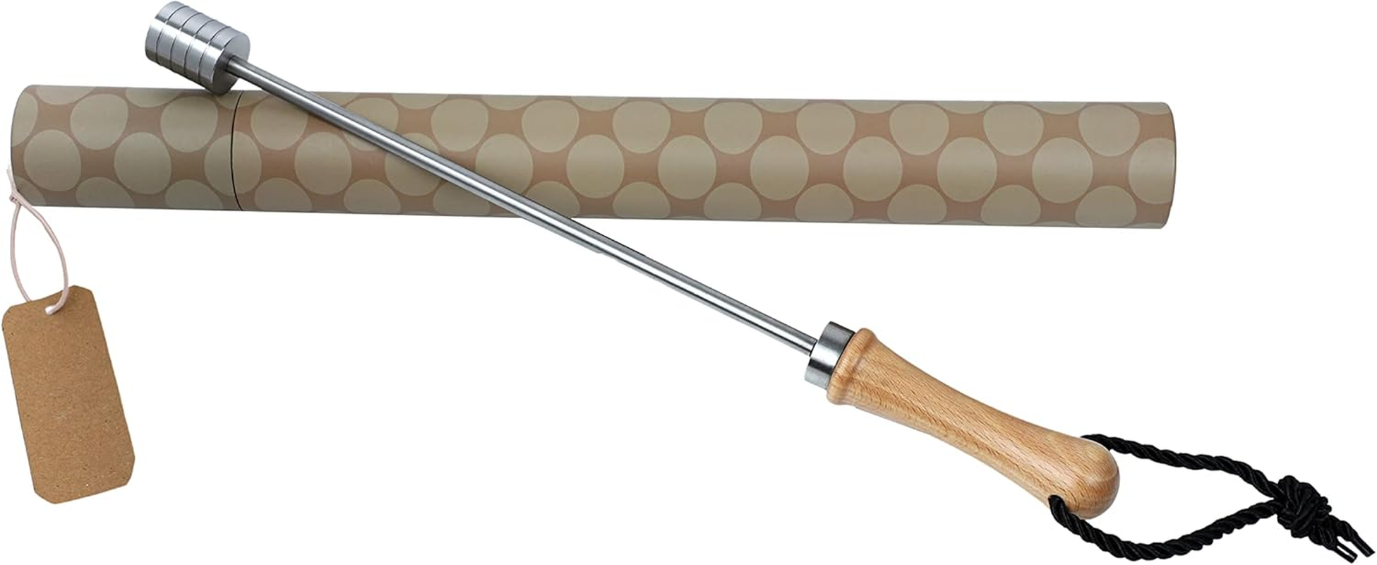 INDIAN STORE 24 Beer Spike Beer Caranelizer Beer Carameliser Beer Warmer Real Wood Handle 100% Food Safe and Rustproof Stainless Steel Ball (Oval Shape) (Design 3) image number 5