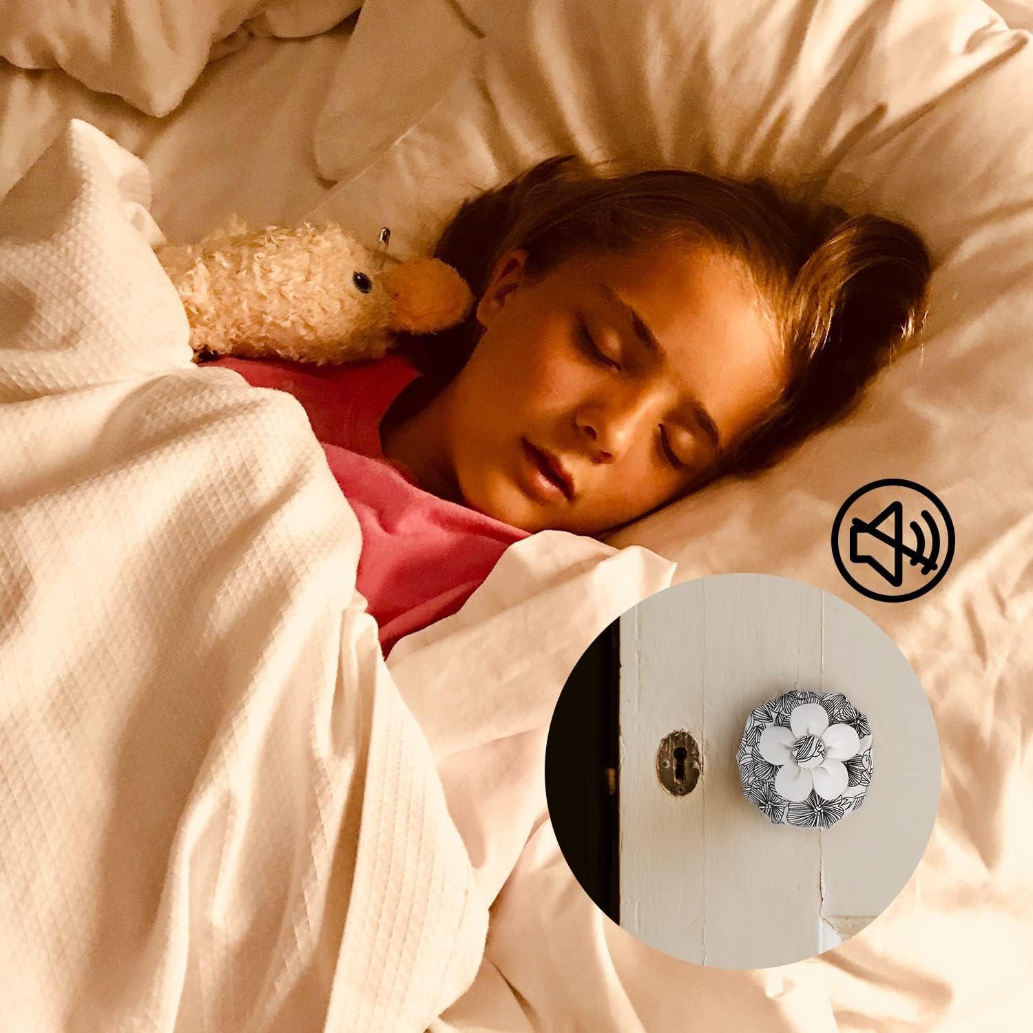 2Pcs Door Knob Covers, Soft Door Knob Protector Cover Reusable Washable Floral Door Handle Cushion with Cotton and Sponge, Decorative Door Handle Cover for Child Safety image number 3