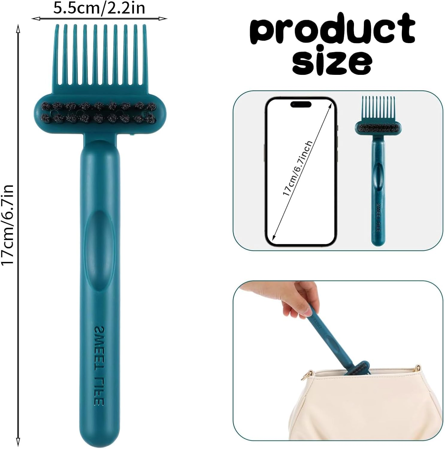 Itadaku 2 PCS Brush Cleaning Tool, 2-In-1 Hairbrush Comb Cleaner, Portable & Effective for Removing Hair & Dust, Small Travel-Sized Brush Cleaner for Home and Salon Use image number 5