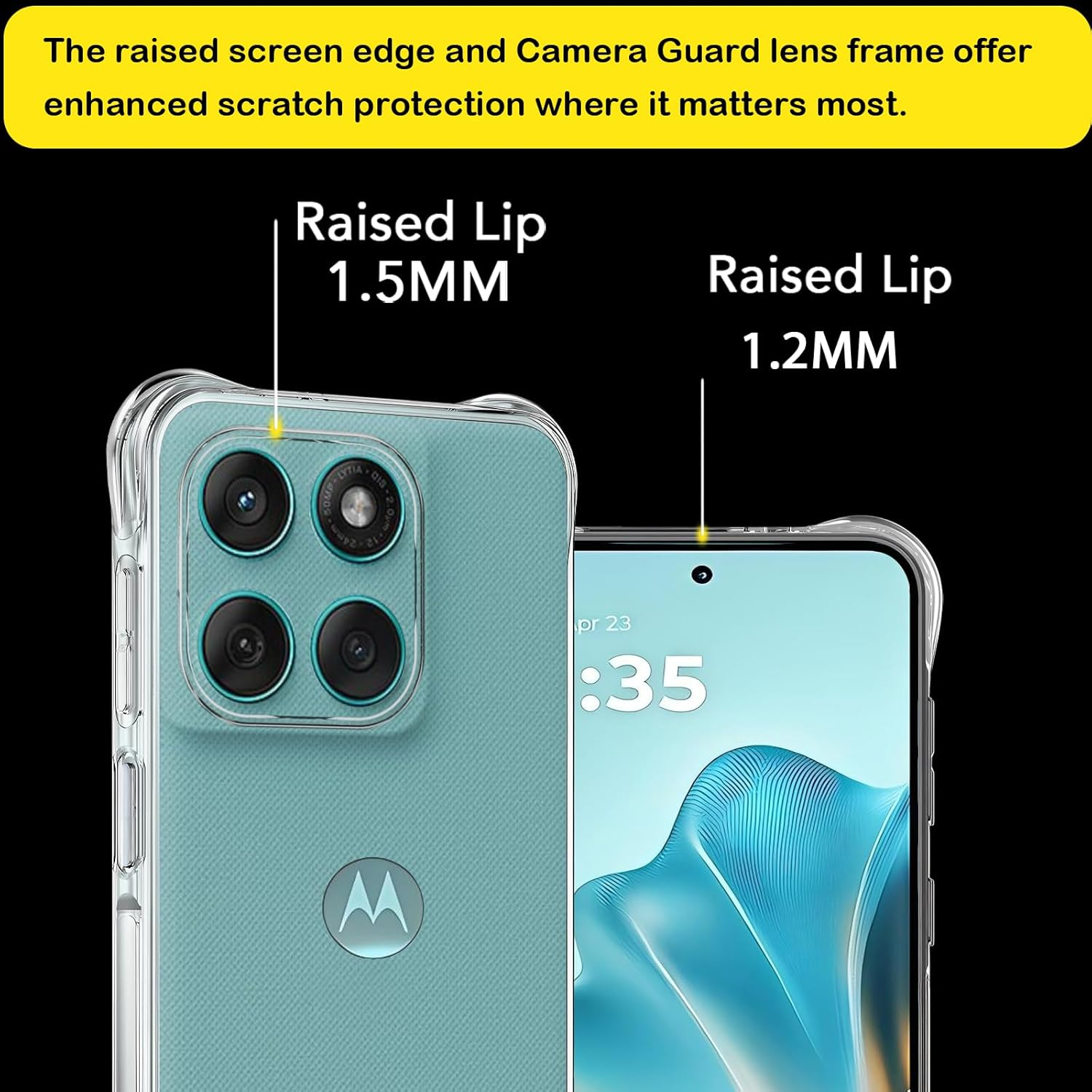 USTIYA Case for Motorola Moto Edge 60/60 Fusion Clear TPU Four Corners Protective Cover Transparent Soft image number 4