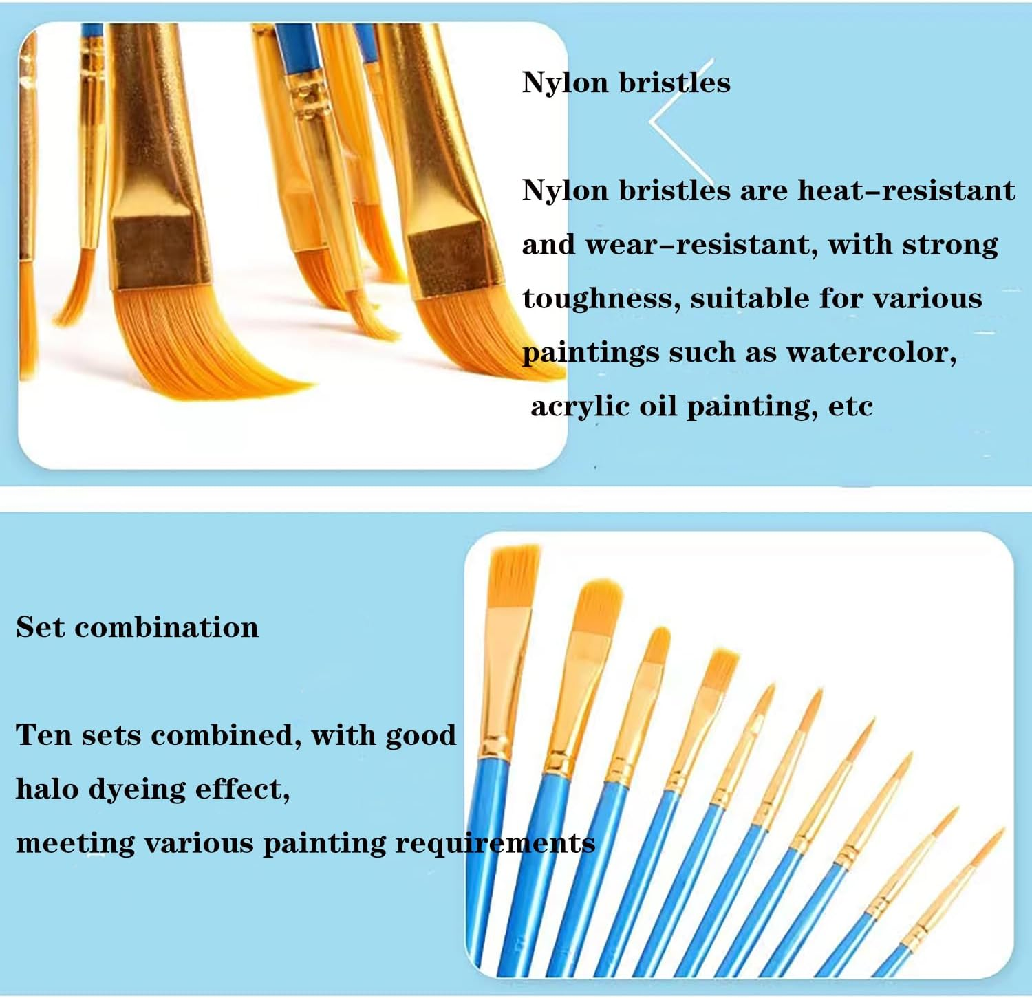 Paint Brush Set Plastic Art Painting Watercolor Painting Brush Oil Painting Brush (Blue) image number 4