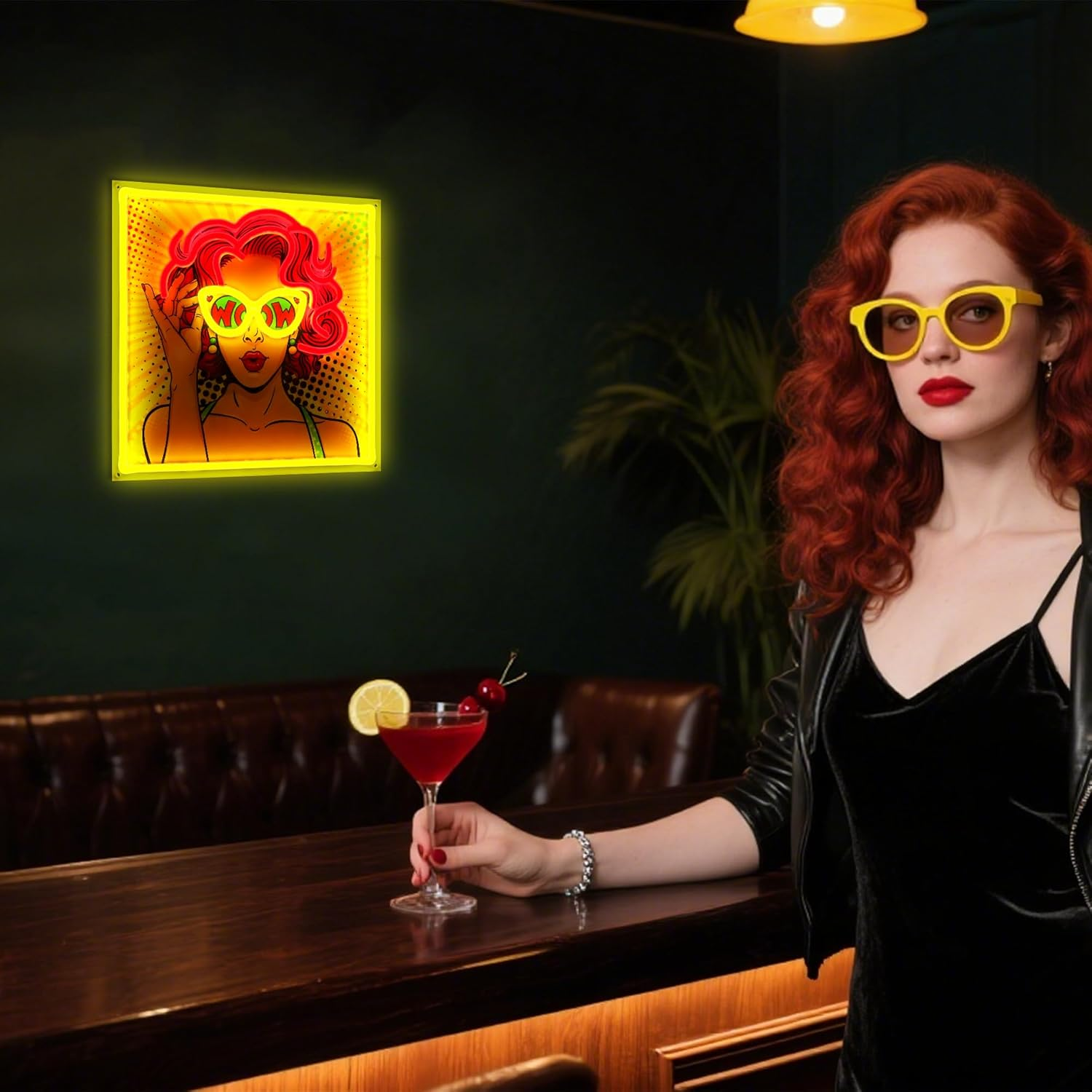 WIOSOUL Neon Sign UV Printed Cool Woman Neon Signs Dimmable USB Powered Neon Light Sign for Pop Art Design Wall Hanging Bar Beauty Salon Home Decor image number 5