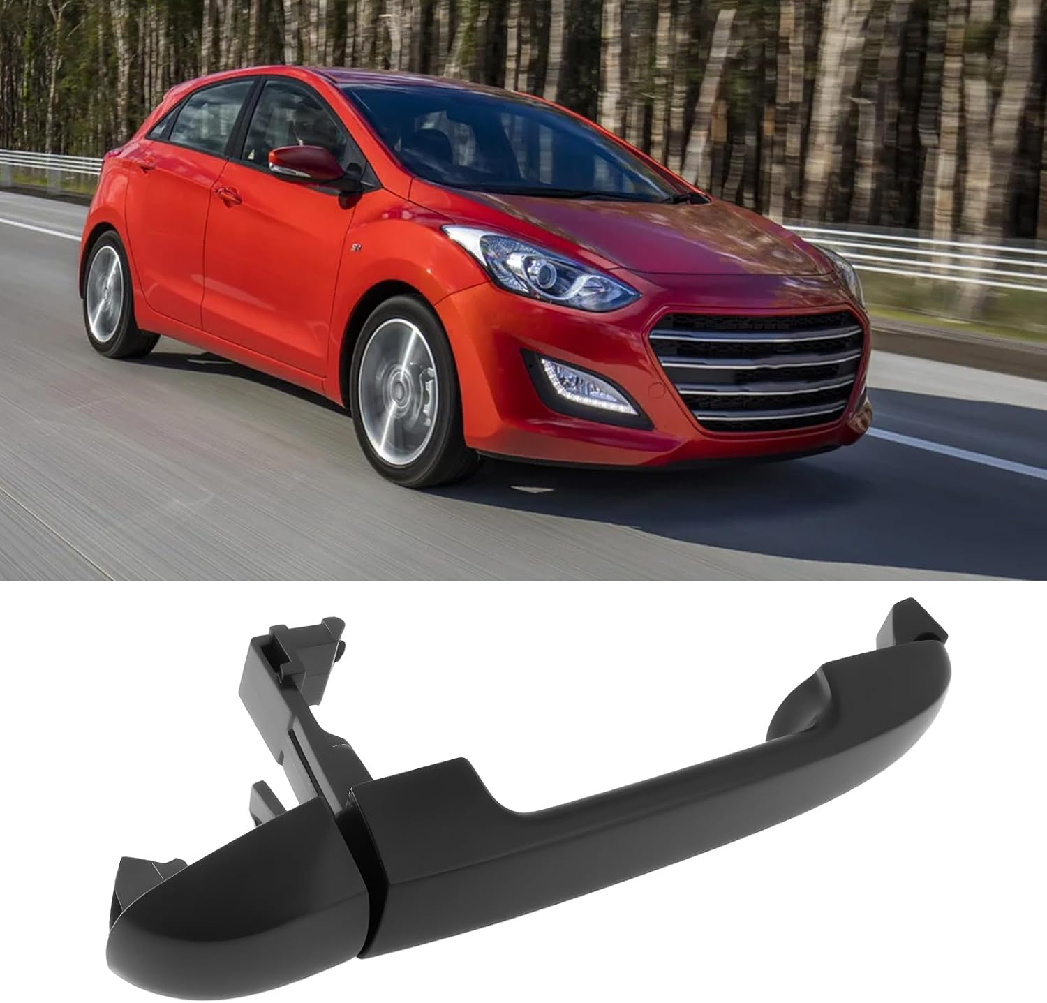 Rear Left or Right/Passenger Side Exterior Door Handle 82651-2H000 Compatible with Hyundai I30 Compatible with Kia Ceed 2006-2012