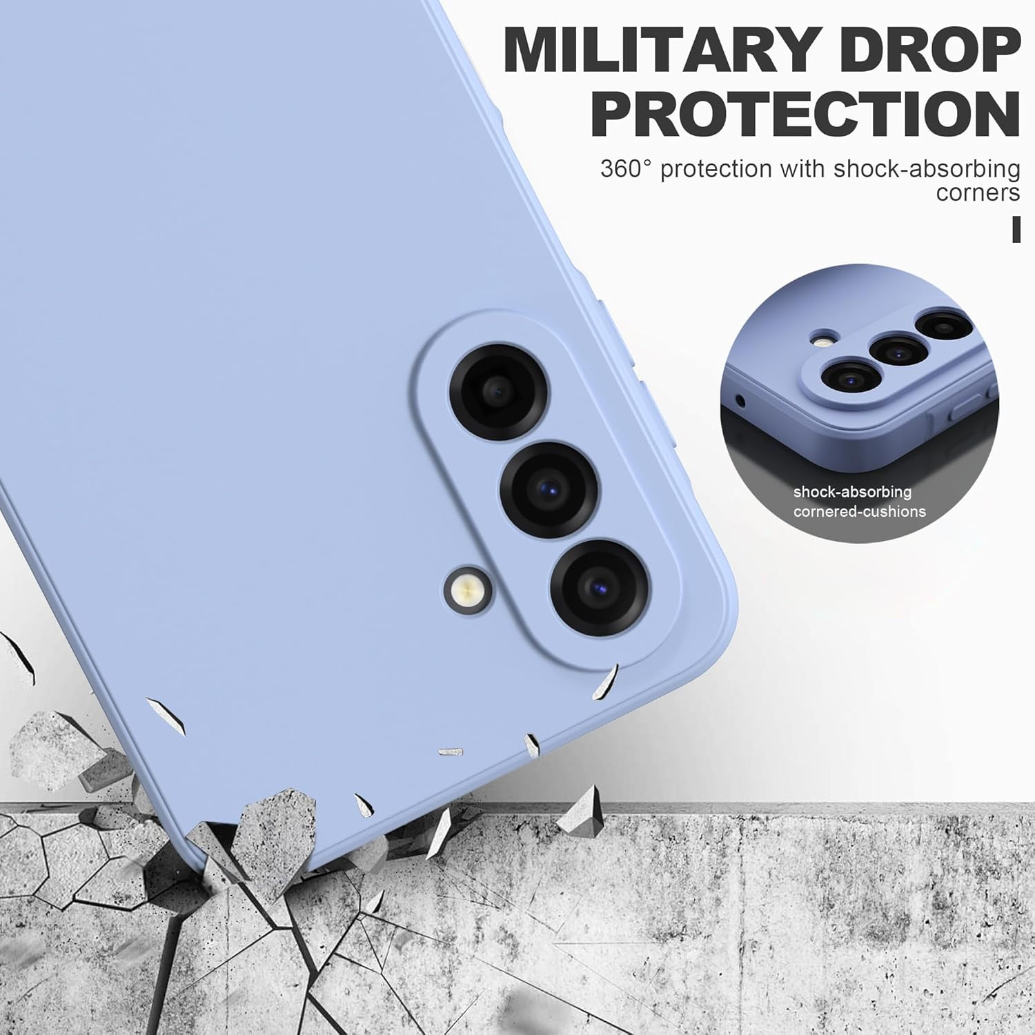 Compatible with Samsung Galaxy A17 5G Case with 2 Protective Films, Mobile Phone Case Liquid Silicone TPU Protective Case Thin Back Cover - Purple image number 2