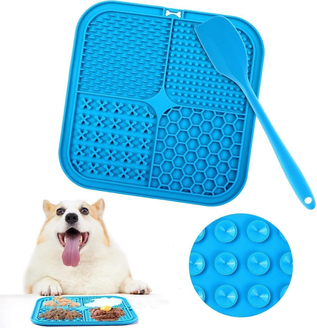 PARENCE. - Dog Cat Lick Mat - Anti-Stress Mat with Cupping Slow Dispenser for Treats and Wet Food, Silicone Food - Random Color image number 6