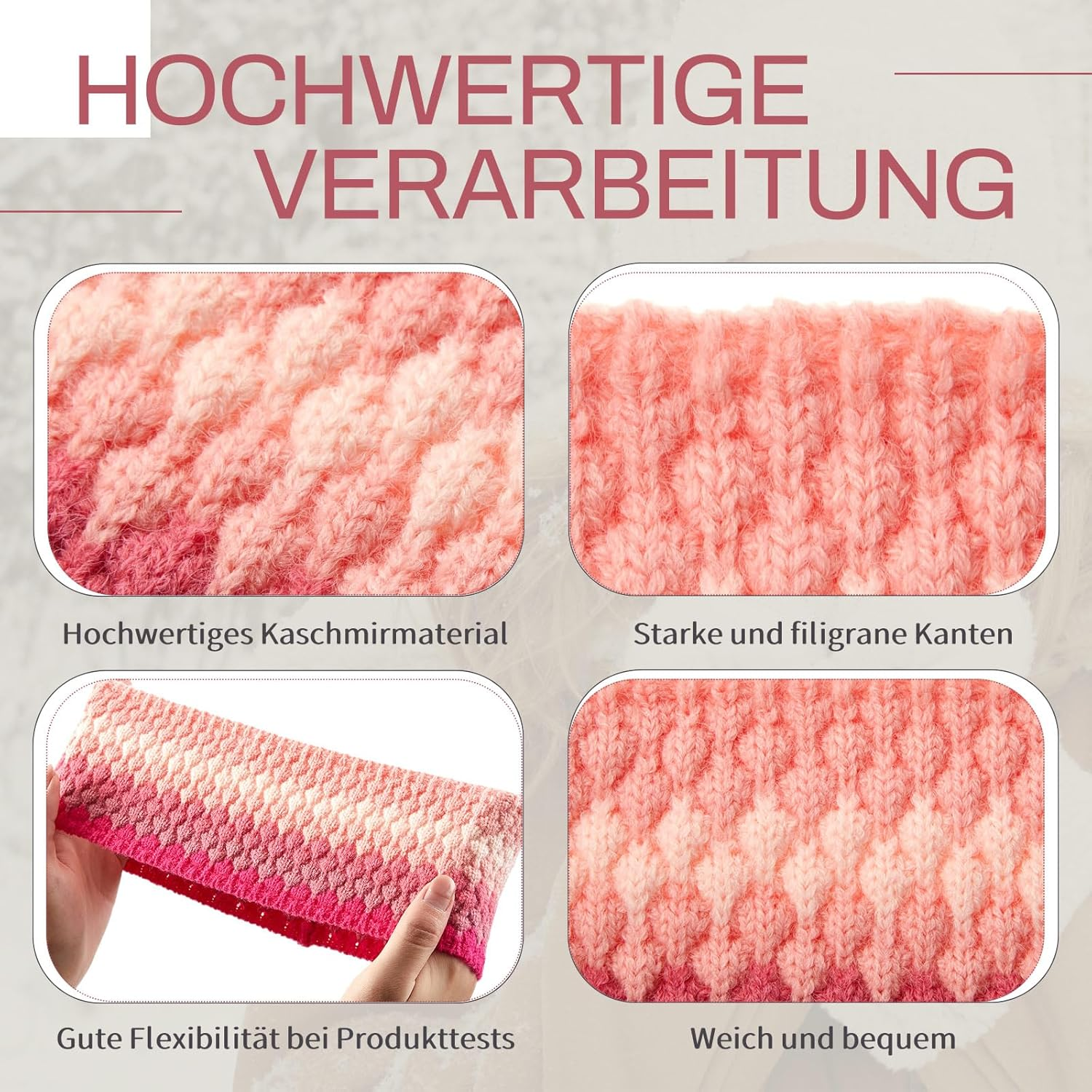 Xuniea Women'S Winter Hiking Headband Wool Ear Warmer Headbands Pack of 2 image number 3