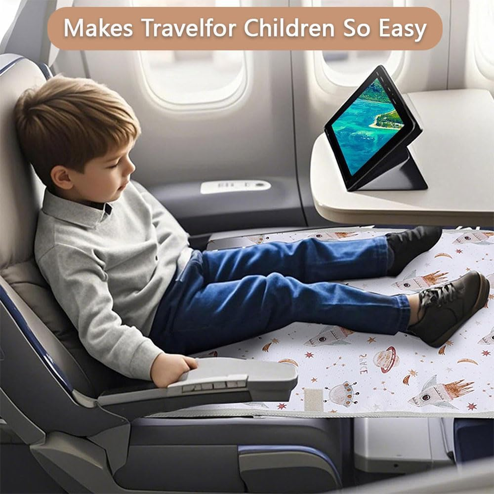 Kids Airplane Seat Extender &ndash; Portable Inflatable Travel Bed for Toddlers, Airplane Hammock Leg Rest Footrest Cushion, Travel Accessories for Kids Sleeping on Flights image number 1