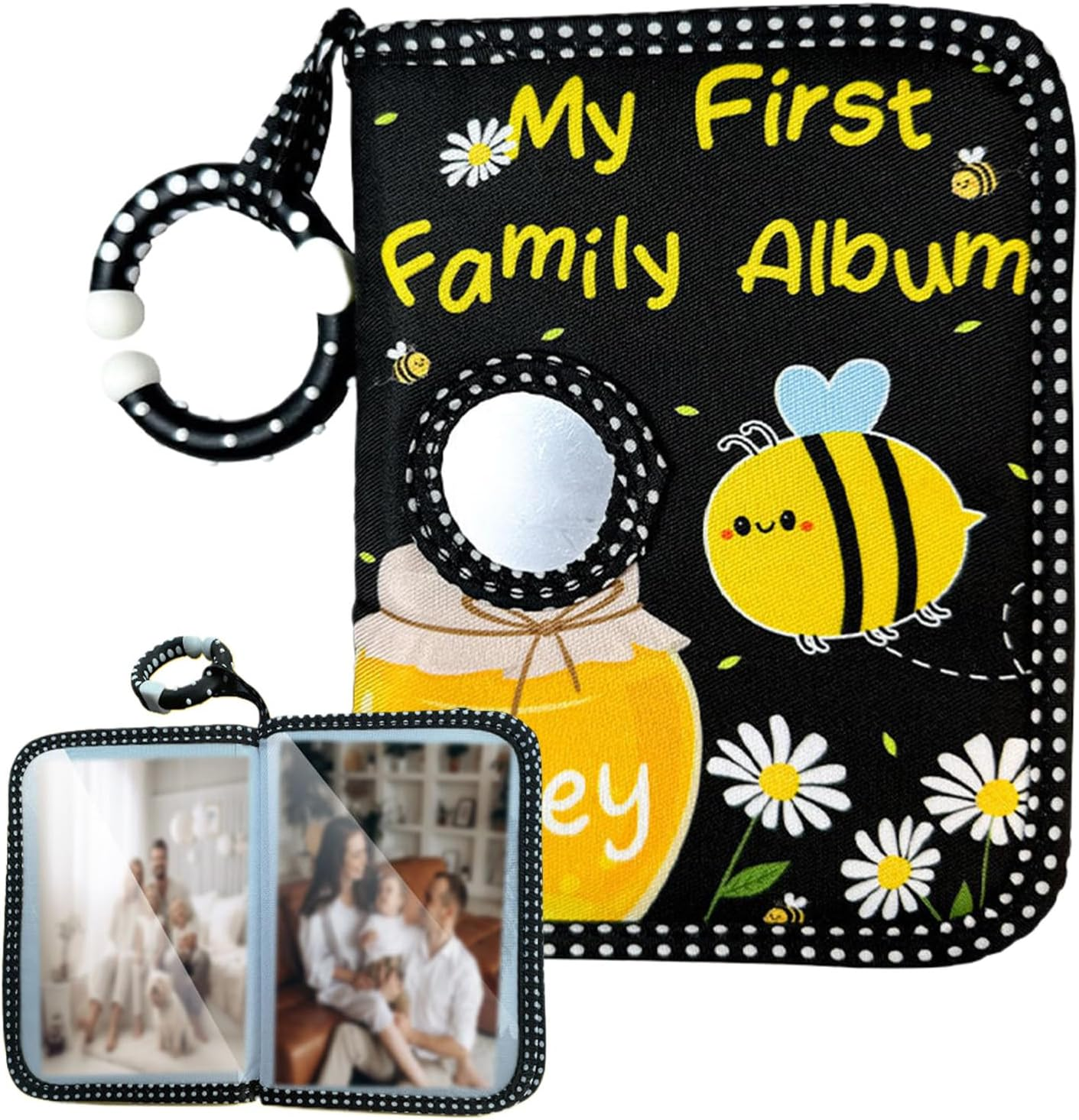 Soft Fabric Album - First Baby Picture Book Crinkle Design, Plush Memory Holder | Infant Photo Organiser Book, Sensory Baby Album Gift, Keepsake for Family Pictures image number 1