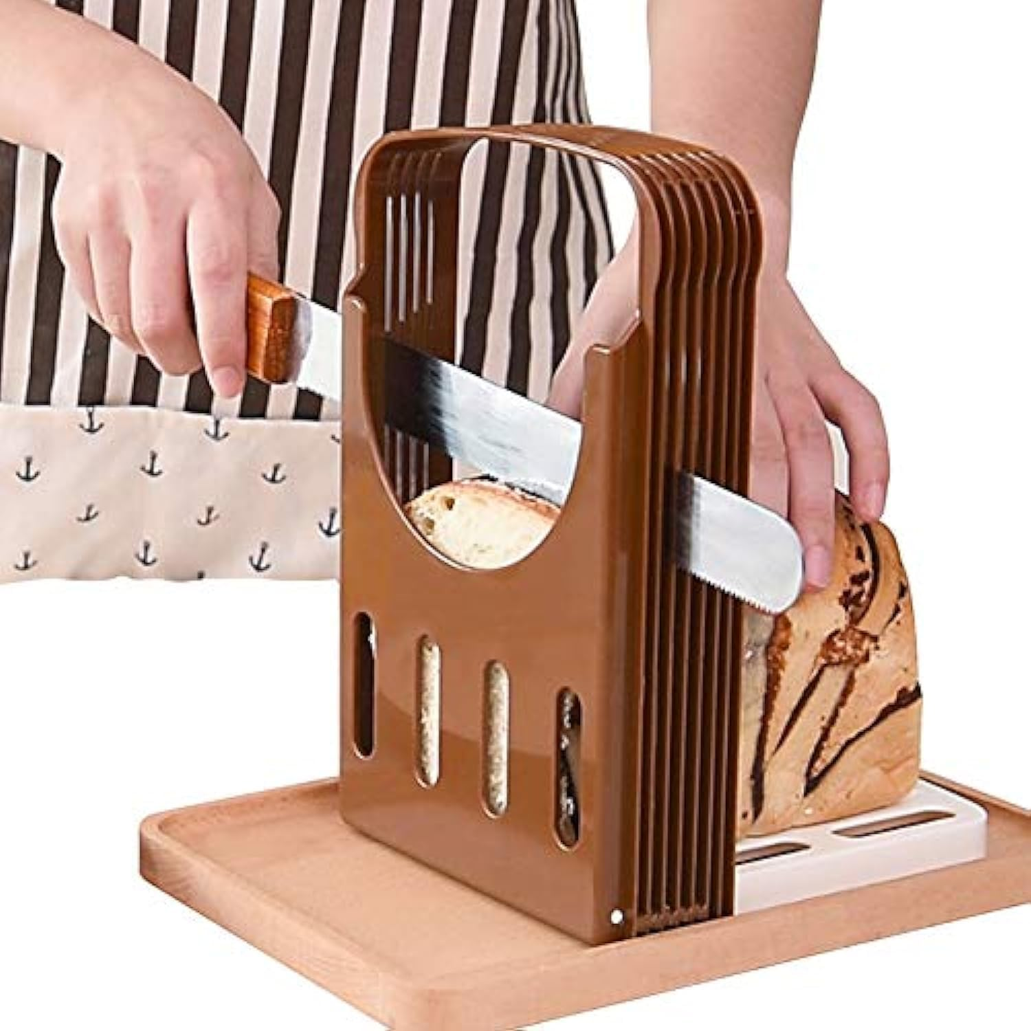 TCOTBE, Bread Bake Slicer Cutter, Foldable Compact Bread Slicing Guide,Kitchen Accessories,Bread Machine for Homemade Bread Bagel Loaf Sandwich image number 3