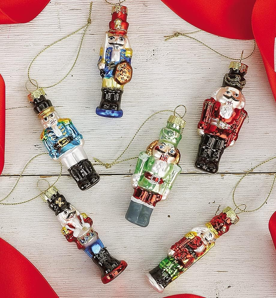 Lillian Vernon Candy Heart Glass Ornament- Blown Glass Valantines Day Hanging Ornaments, Set of 12