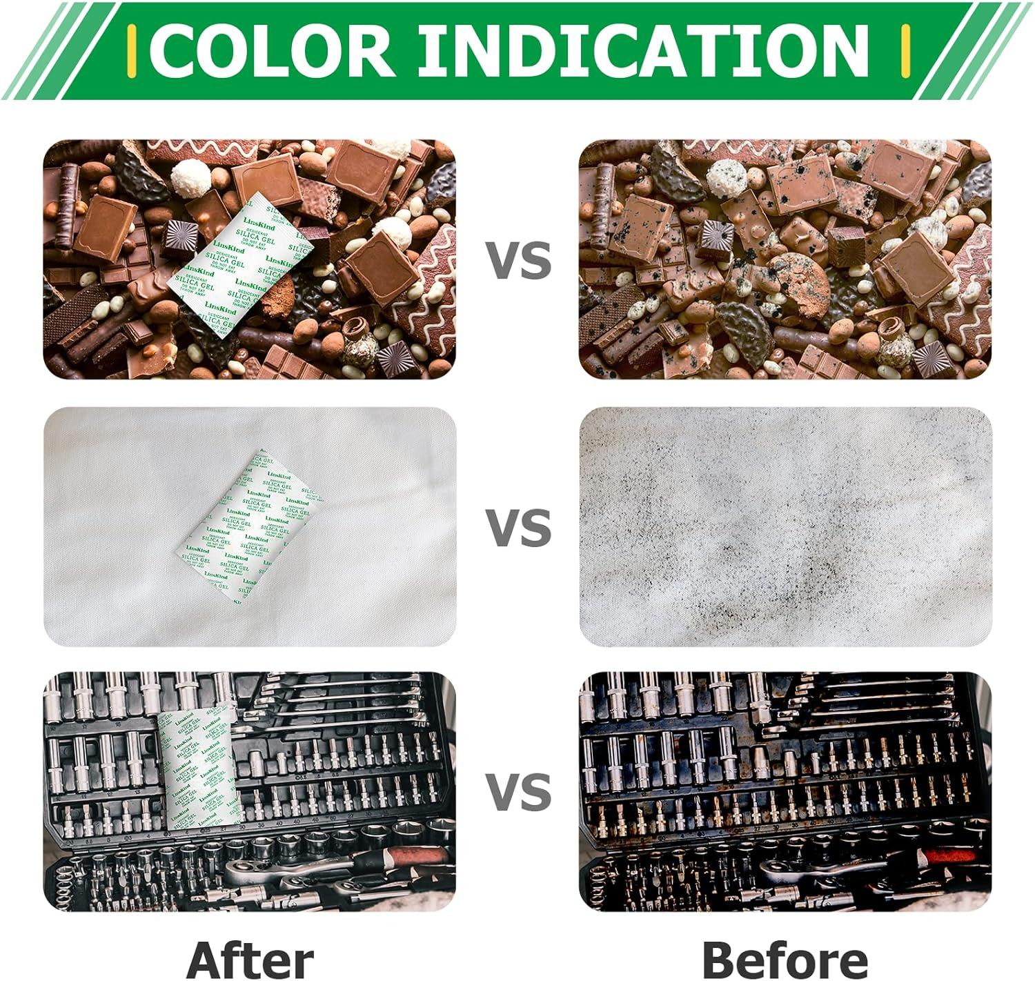 5 Gram [60 Packets] Food Grade Silica Gel Packets, Moisture Absorbers for Moisture Control - Protects Items from Moisture Damage image number 4