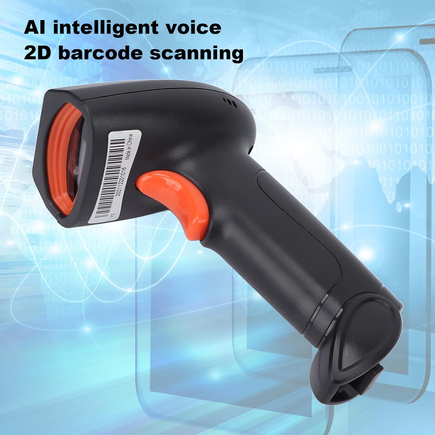 Handheld Scanner, AI Intelligent Voice Fast Reading Barcode Scanner for Supermarket for Warehouse