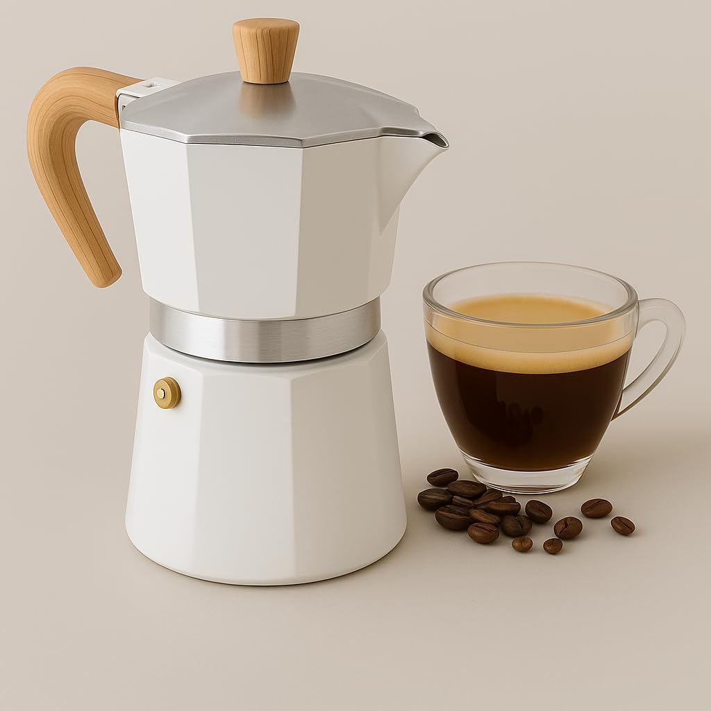 Classic Moka Pot &ndash; 3 Cup Stovetop Coffee & Espresso Maker, Milano Coffee Maker at Home or Camping, Compatible for Greca, Electric & Gas Stove (Mint Green, 150ML)