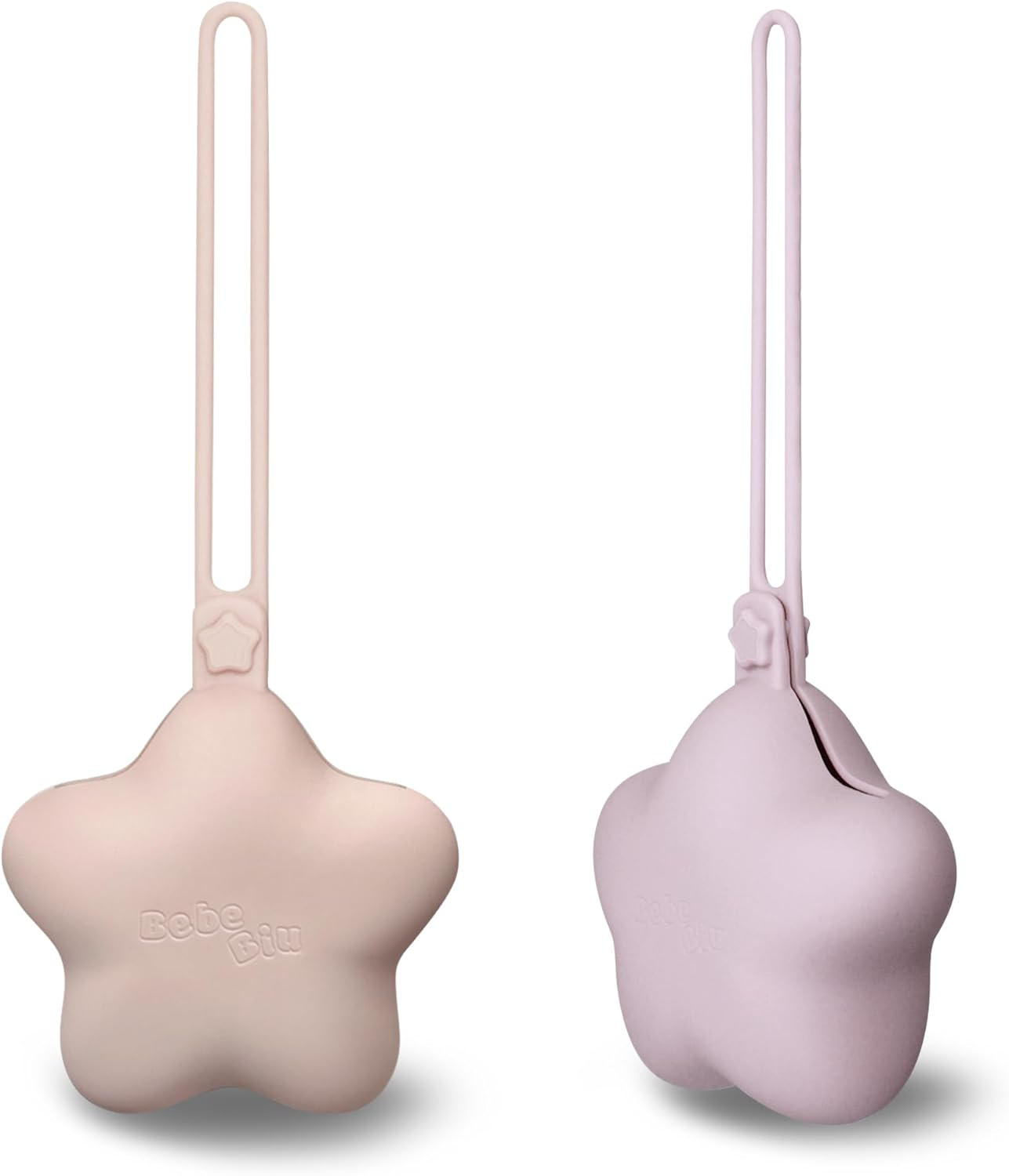 Bebebiu 2 Pack Pacifier Holder Case - Cute Portable Silicone Pacifier Storage Case for On-The-Go, Travel & Nursery - Ideal for Moms & Babies (Cream/Sage)