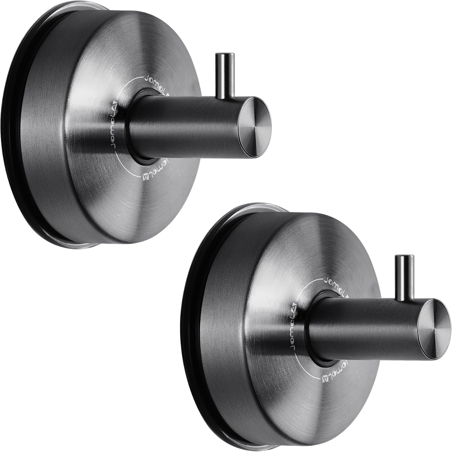 JOMOLA Suction Cup Shower Hooks for Hanging Towel Suction Hook for inside Shower Stainless Steel Coat Hooks Wall Mounted Kitchen Utensil Stainless Steel, Brushed Gold, 2PCS
